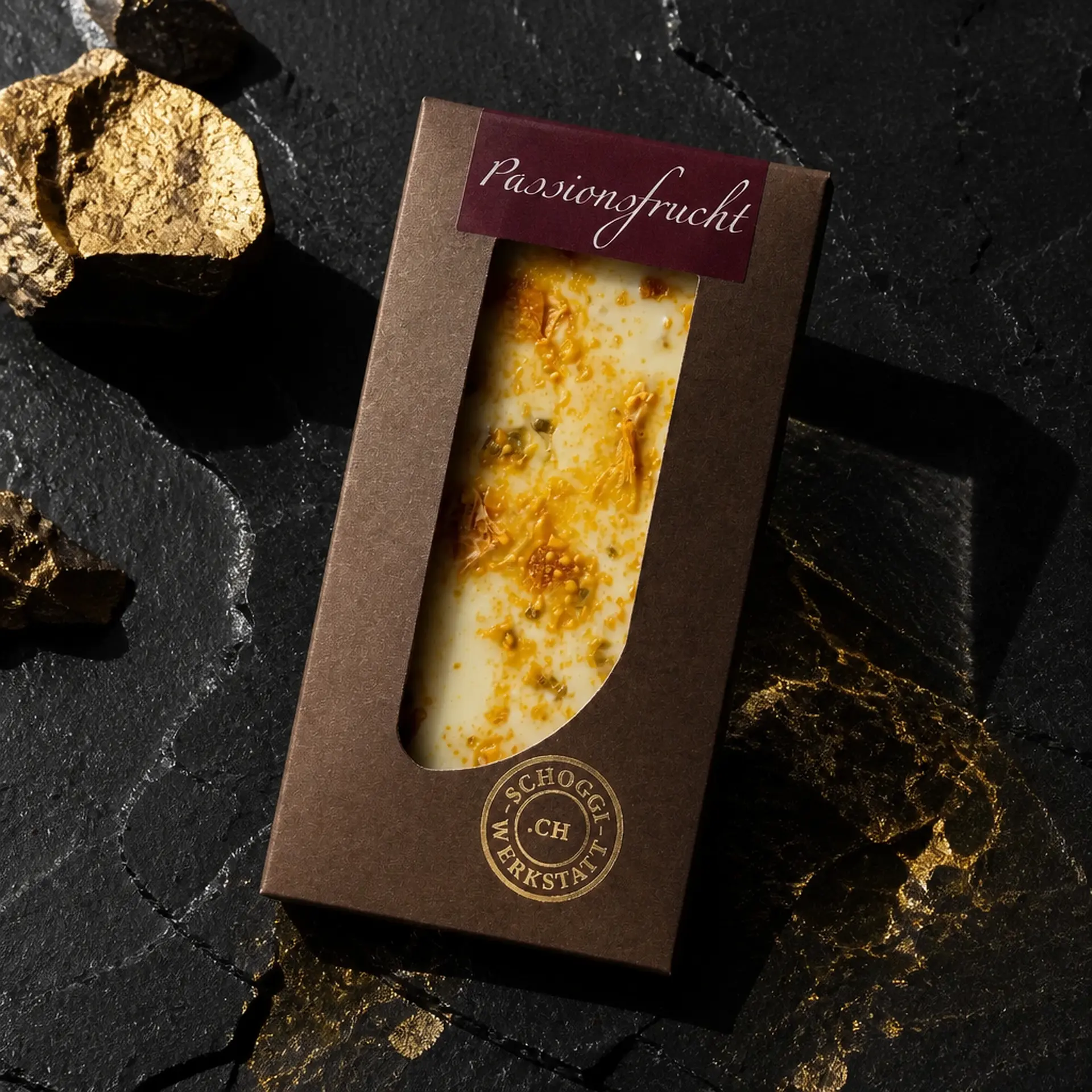 Weisse Schoggi mit Passionsfrucht